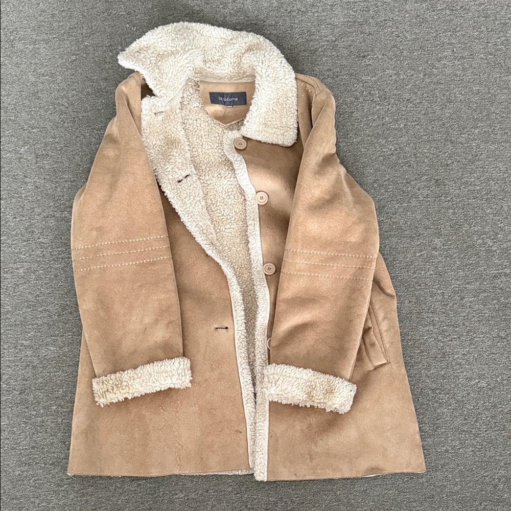 Liz Claiborne Tan Shearling Coat